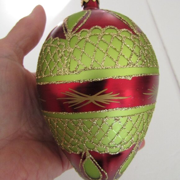 Lot of 3 Large, Vintage hand blown glass ornaments, unique shapes - Picture 8 of 8